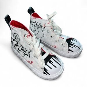Converse Chuck high top Toddler size 8 White and Black shoes